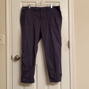 Old Navy Gray Blue Cotton-blend Pixie Pants with Wide Front Pockets Size 14